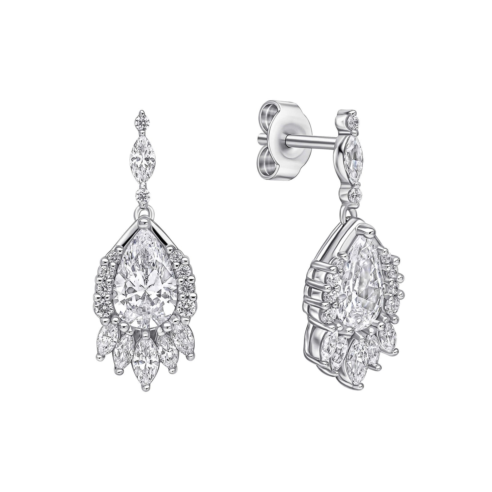 Diamonfire Clear Cubic Zirconia Modern Cushion Cut Earrings E6712