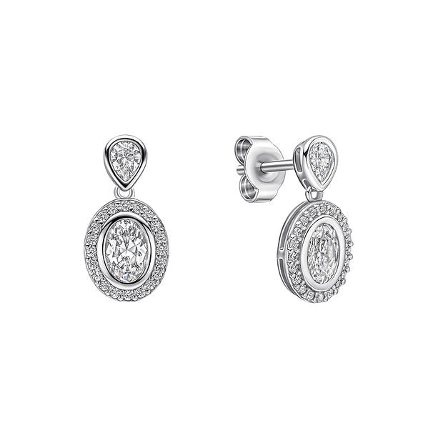 Diamonfire Clear Cubic Zirconia Delicate Round Cut Earrings E6714