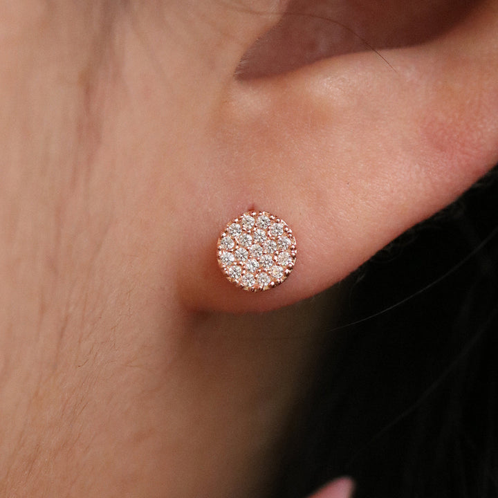 Cubic Circle Stud Earrings