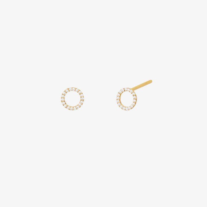 White topaz circle studs-0