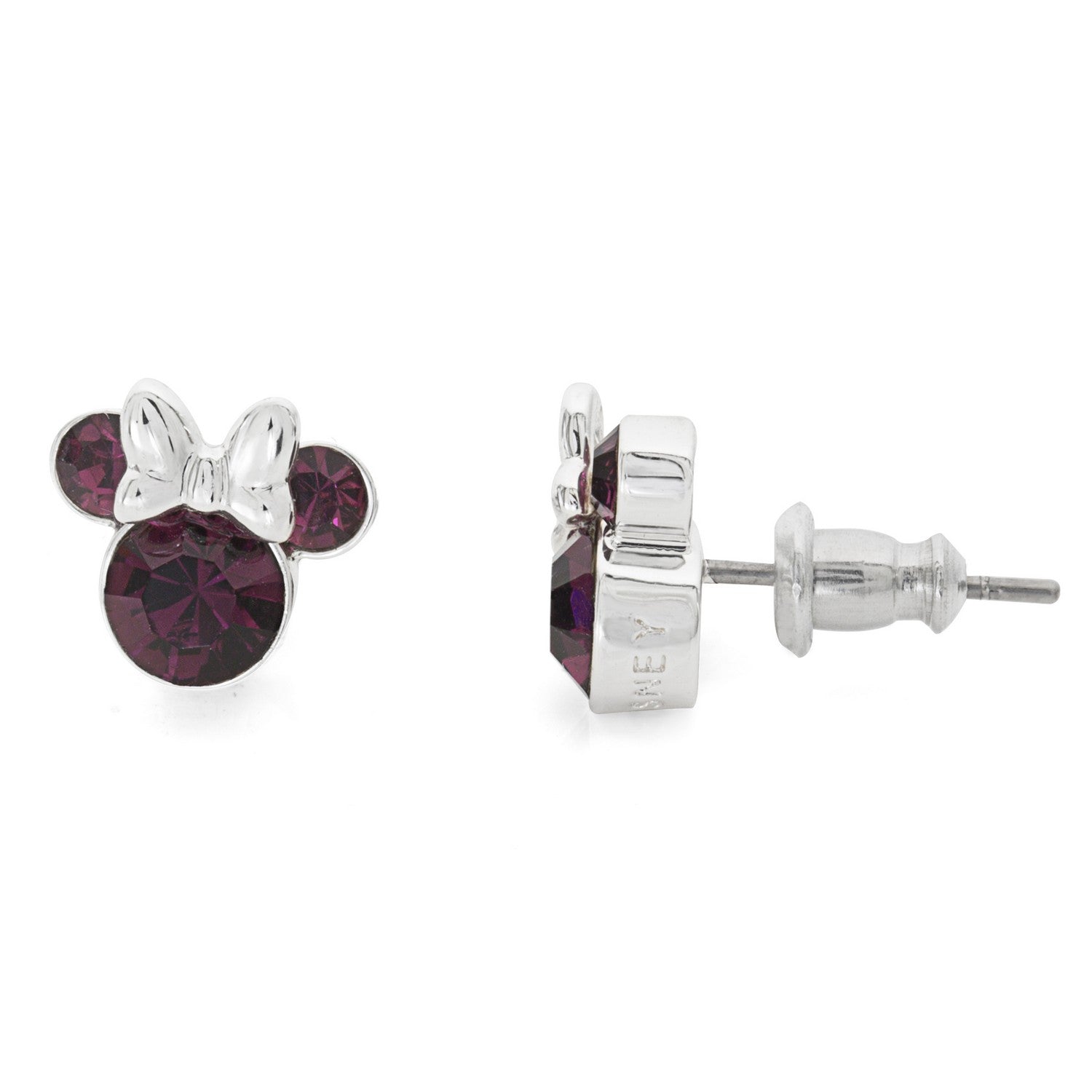 Disney Mickey & Minnie Sterling Silver 925 Mouse February Birthstone Crystal Stud Earrings E905162RFEBL.PH