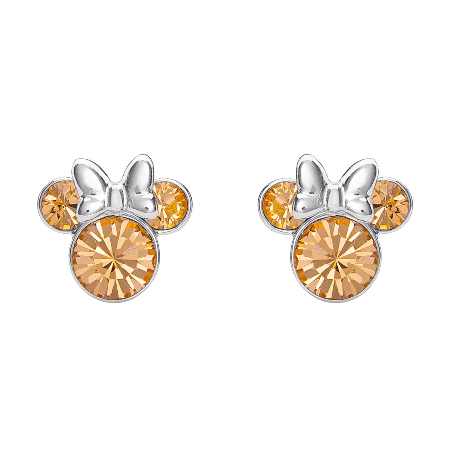 Disney Mickey & Minnie Sterling Silver 925 Mouse June Birthstone Crystal Stud Orange Earrings E905162RJUNL.PH