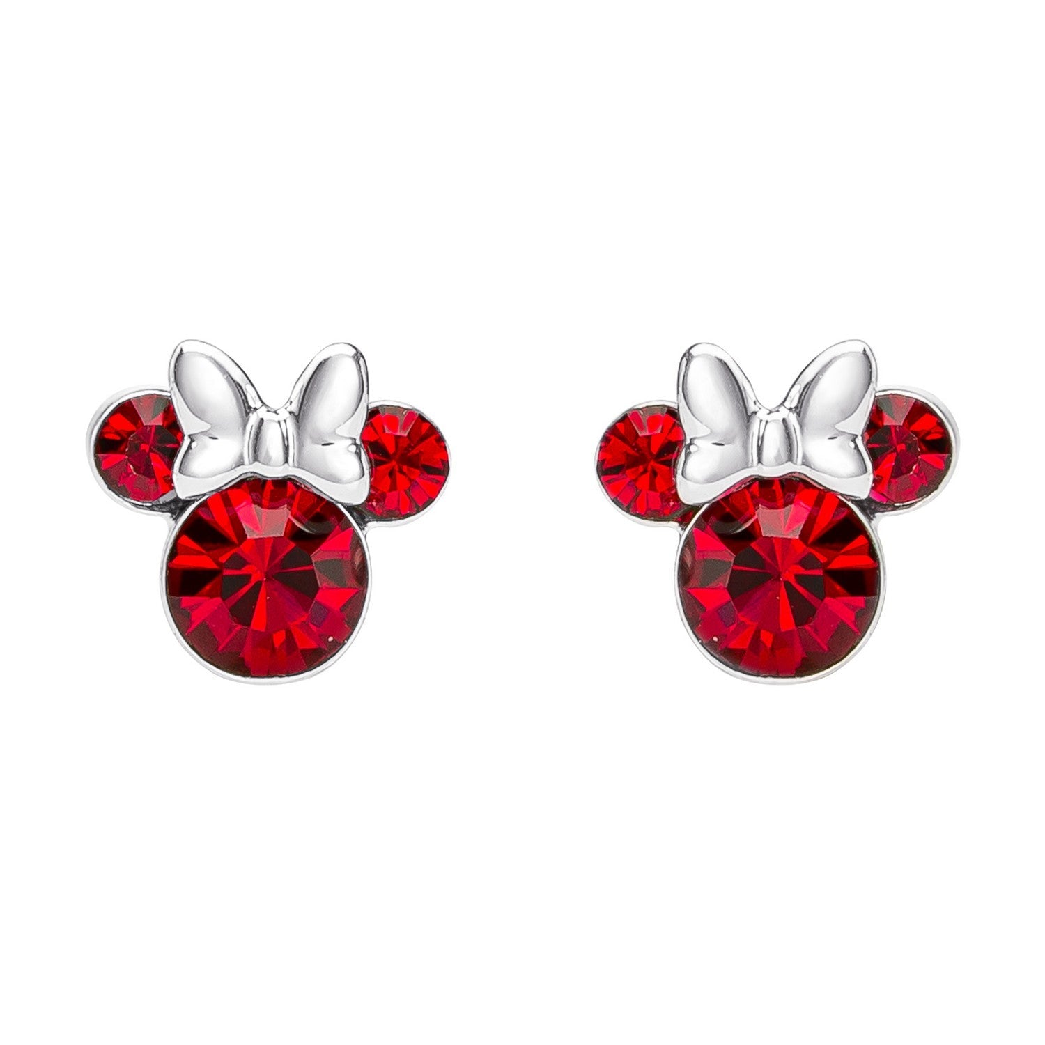 Disney Mickey & Minnie Sterling Silver 925 Mouse July Birthstone Crystal Stud Red Earrings E905162RJUYL.PH