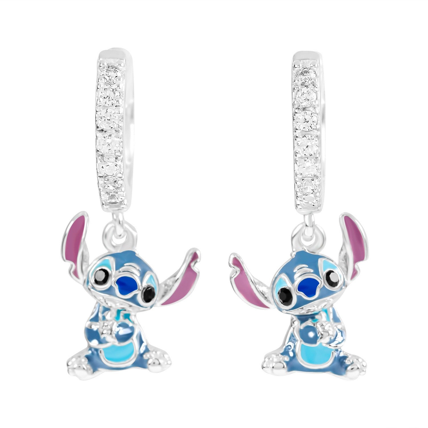 Disney Sterling Silver 925 Sitting Stitch Charm Hoop Earrings E908135SZML.PH