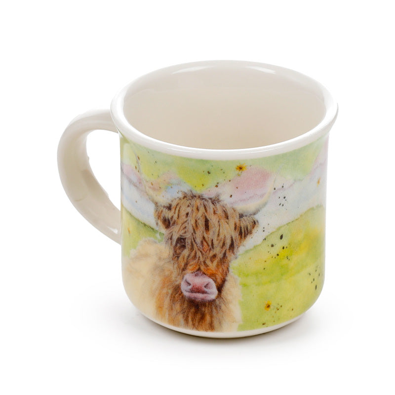 Jan Pashley Highland Coo Cow Set of 2 Porcelain Espresso Cups 75ml ECPS16