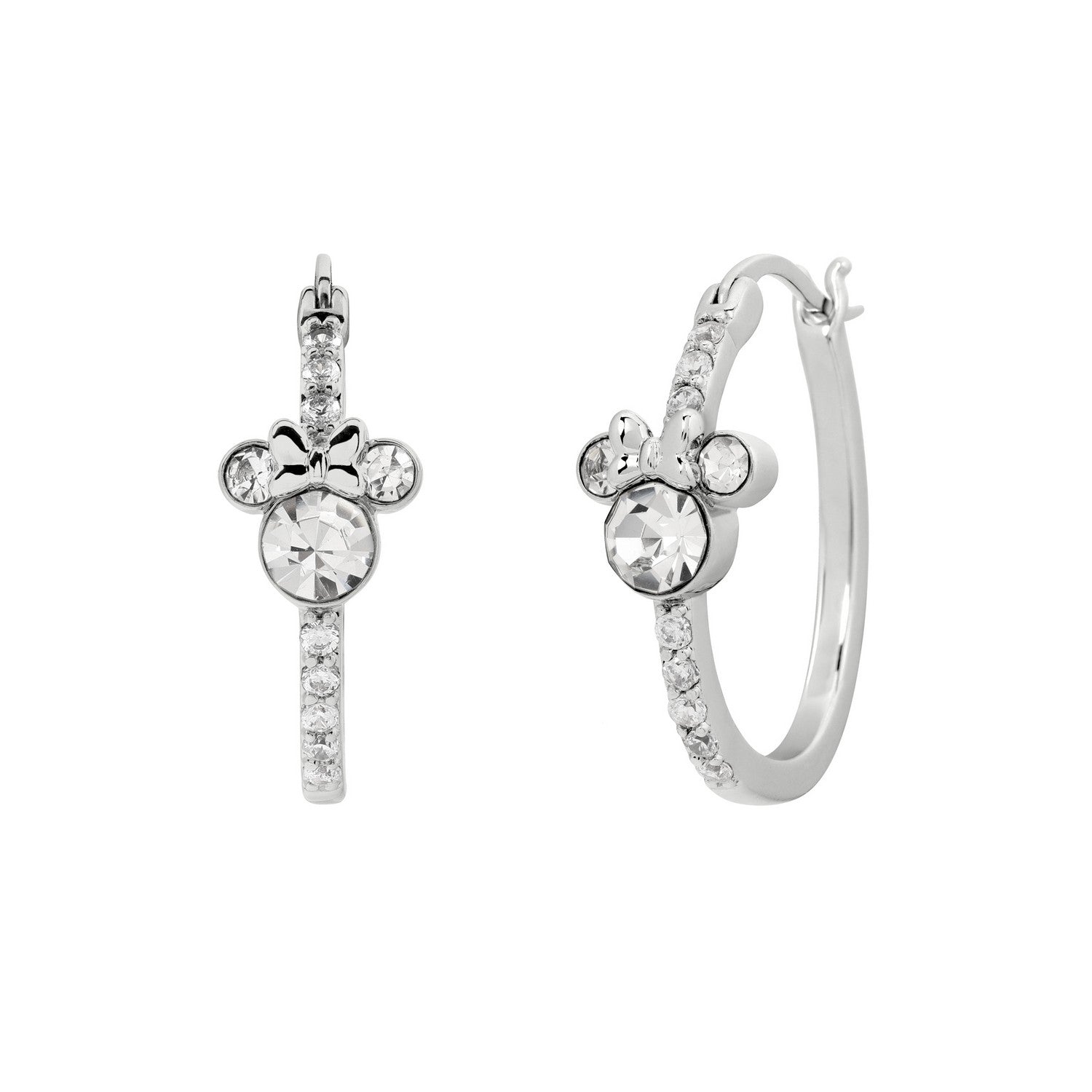 Disney Mickey & Minnie Mouse Silver Plated Stone Set Hoop Sterling Earrings EF00829RAPRL.PH