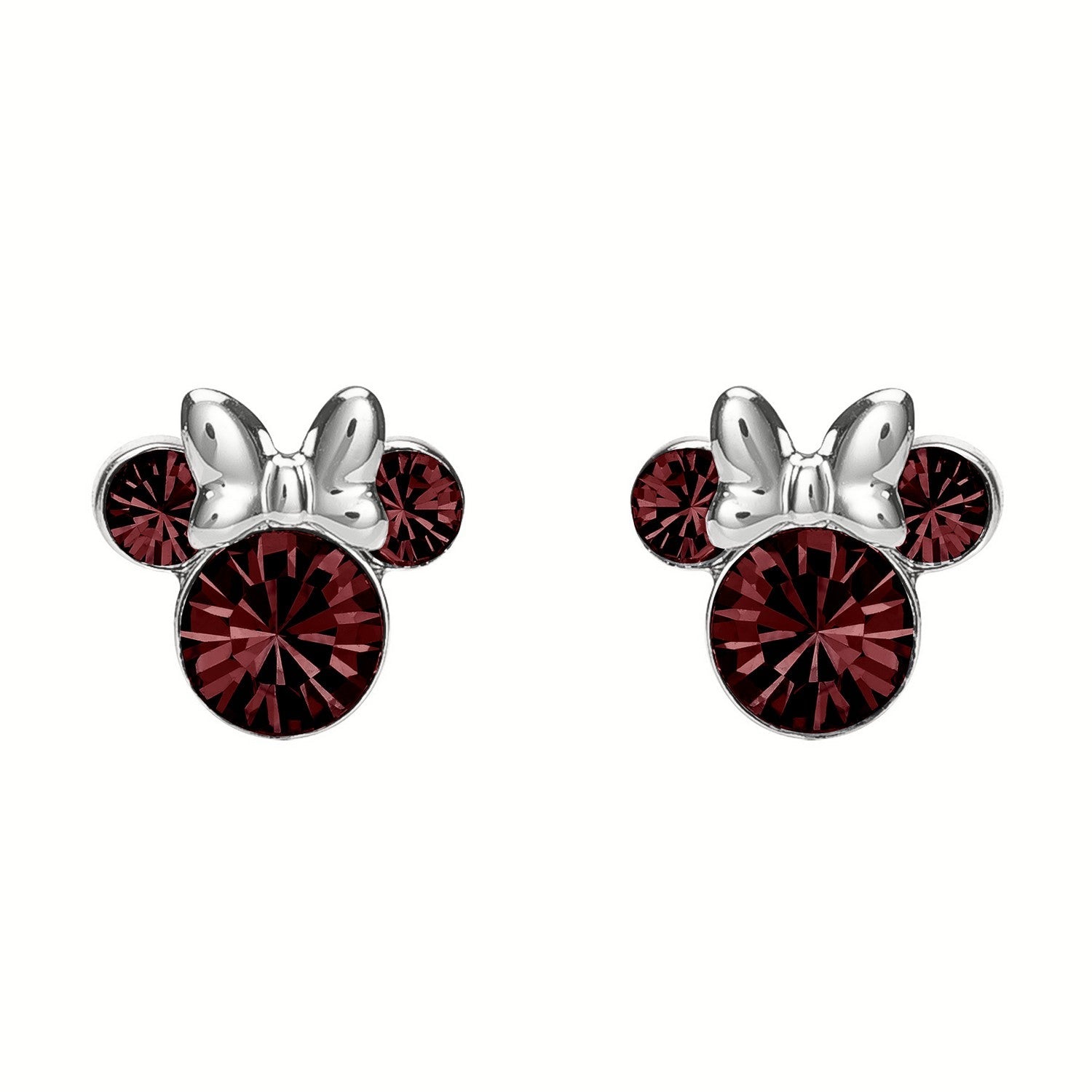 Disney Mickey & Minnie Sterling Silver 925 Mouse January Birthstone Earrings ES00028SJANL.PH