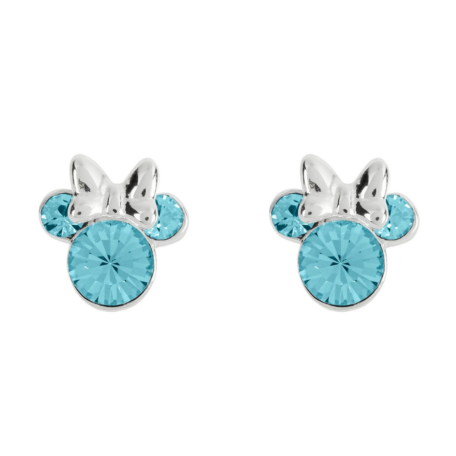 Disney Mickey & Minnie Sterling Silver 925 Mouse March Birthstone Earrings ES00028SMARL.PH