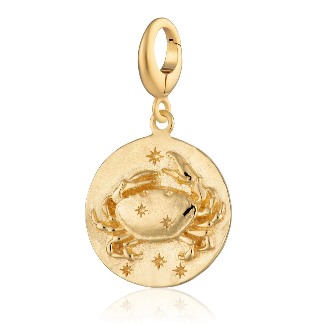 Engraved Gold Plated Cancer Zodiac Charm CGCAN
