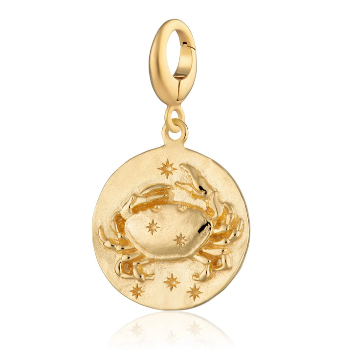Engraved Gold Plated Cancer Zodiac Charm CGCAN