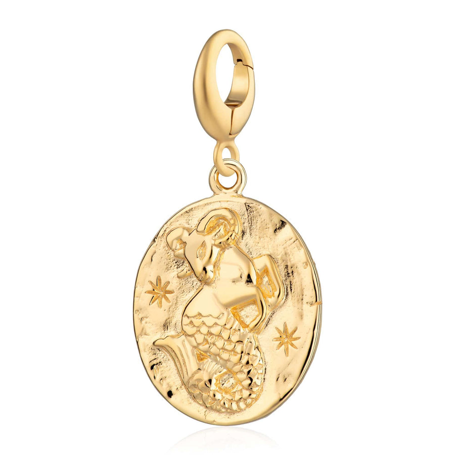 Engraved Gold Plated Capricorn Zodiac Charm CGCAP