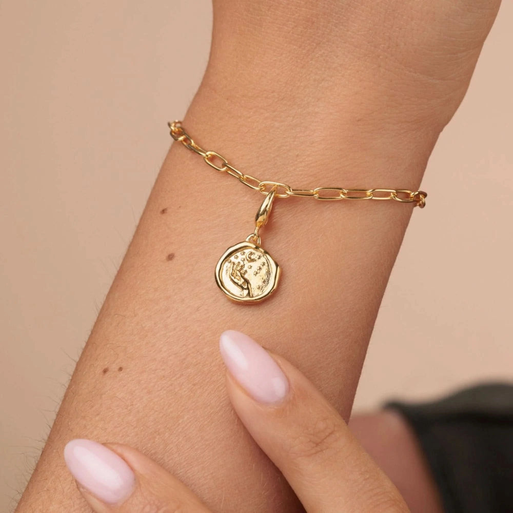 Engraved Gold Plated Manifest Magic Charm CGMANMG