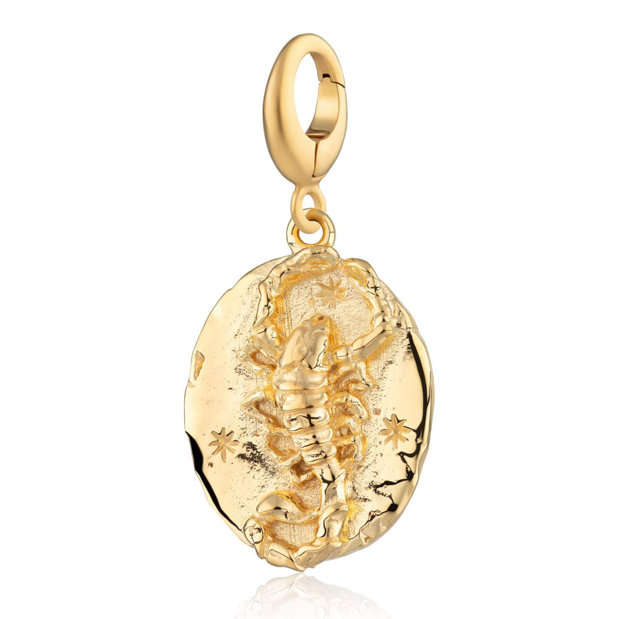 Engraved Gold Plated Scorpio Zodiac Charm CGCORP