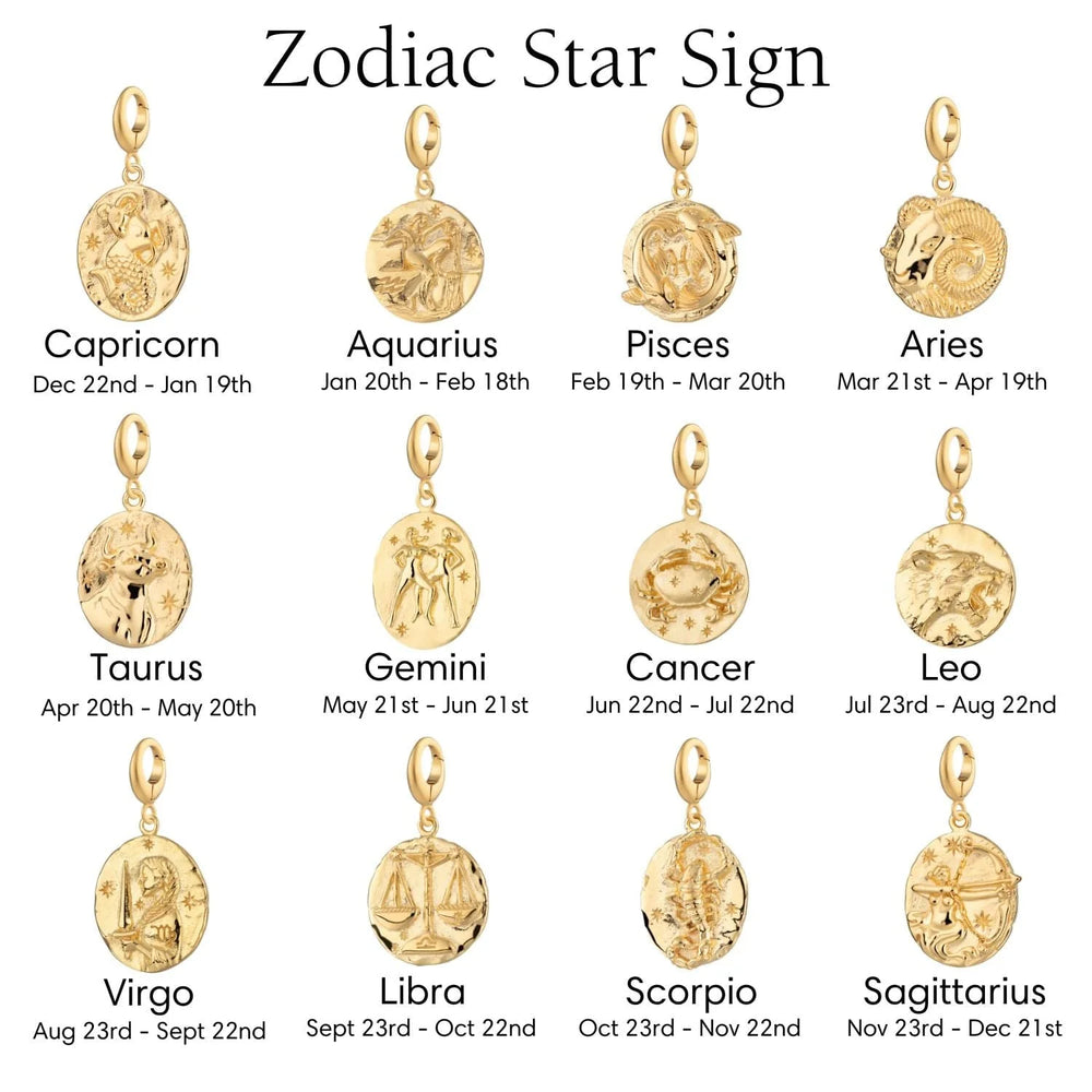 Engraved Gold Plated Zodiac Charm CGCAP