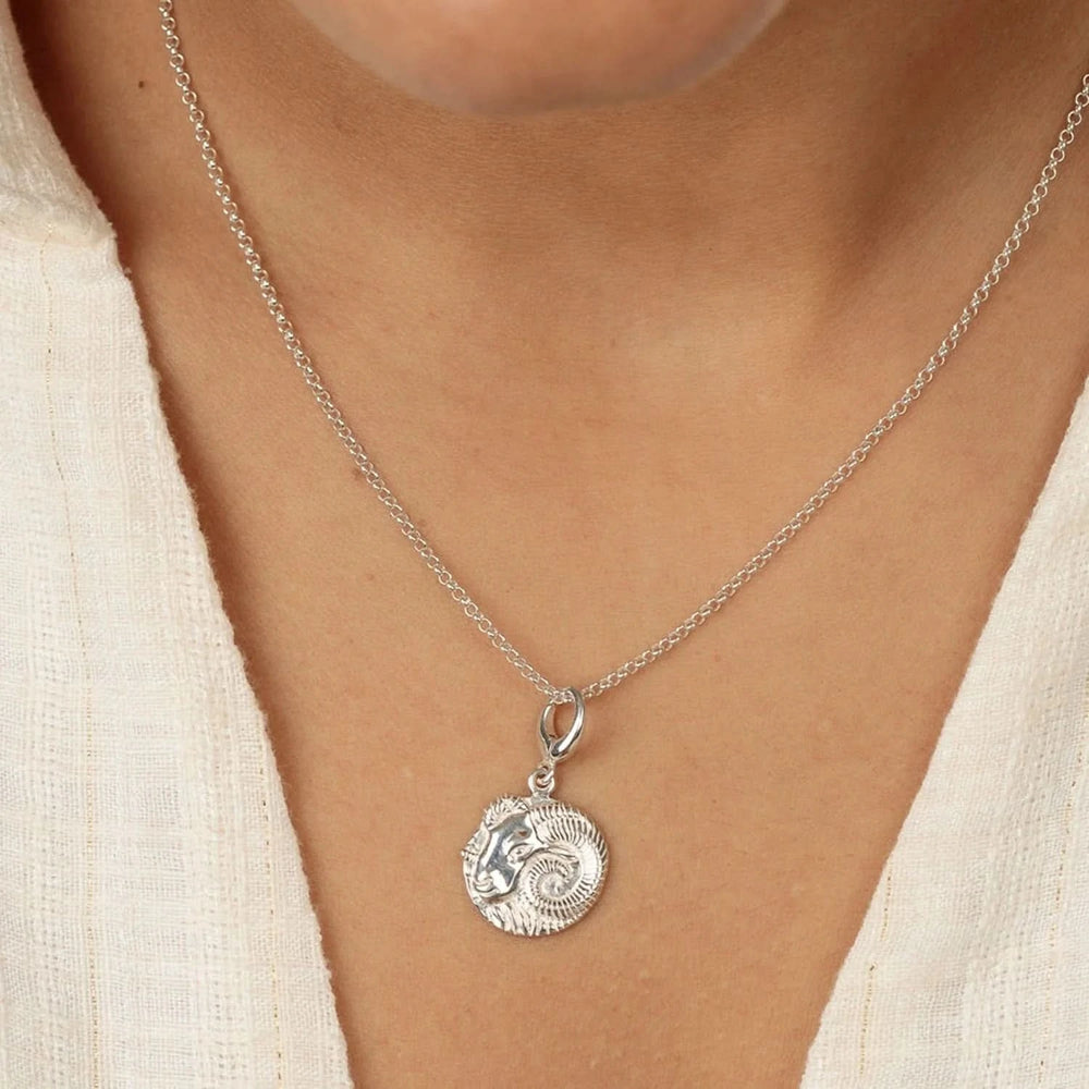 Engraved Silver Aries Zodiac Charm CSARI