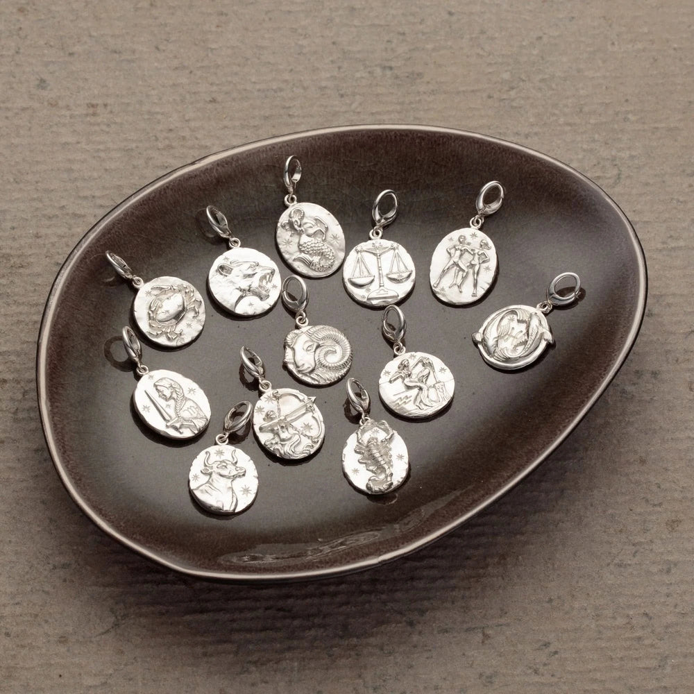 Engraved Silver Cancer Zodiac Charm CSCAN