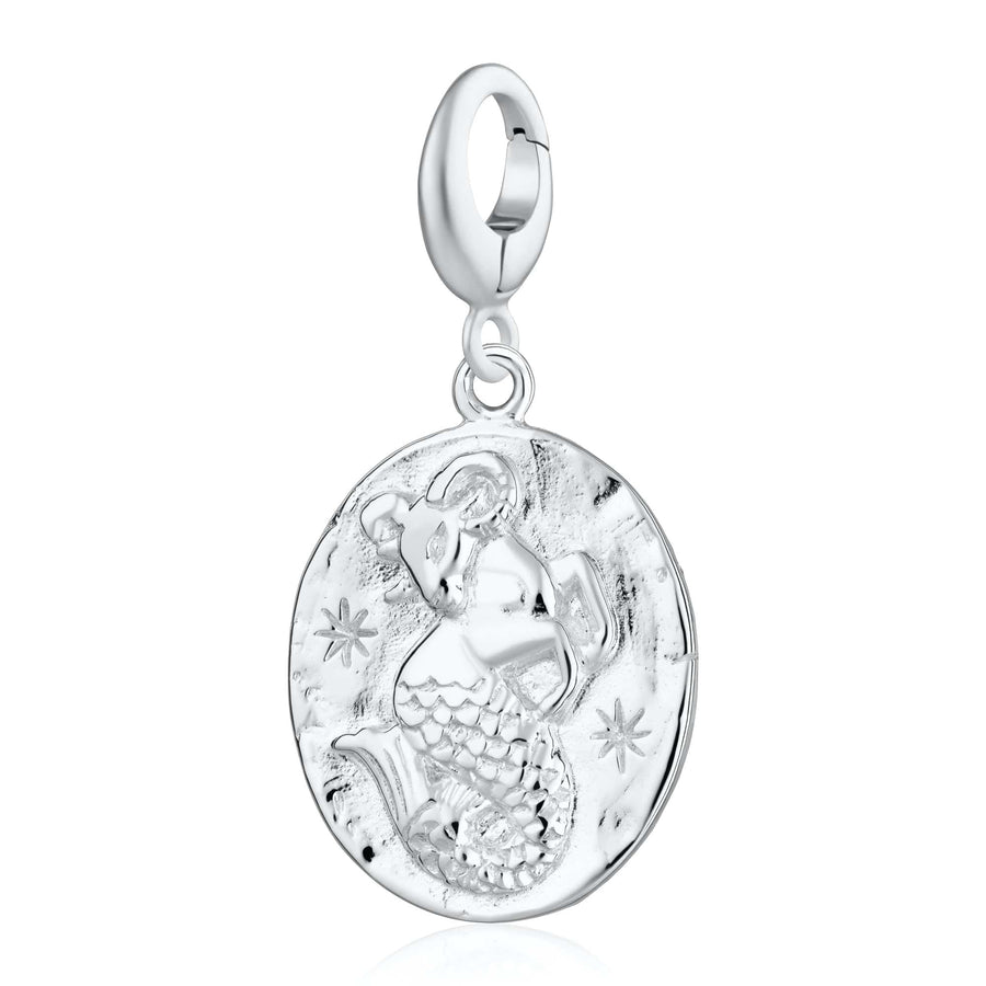 Engraved Silver Capricorn Zodiac Charm CSCAP