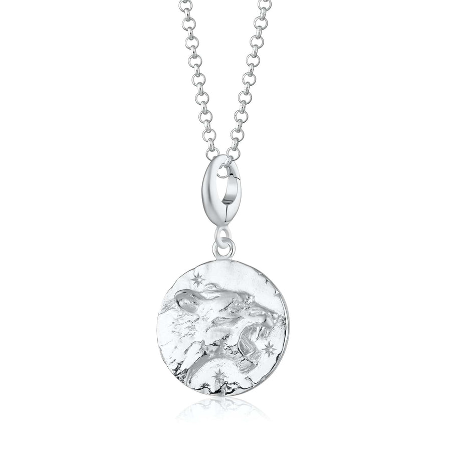 Engraved Silver Leo Zodiac Necklace CNSLEO-1
