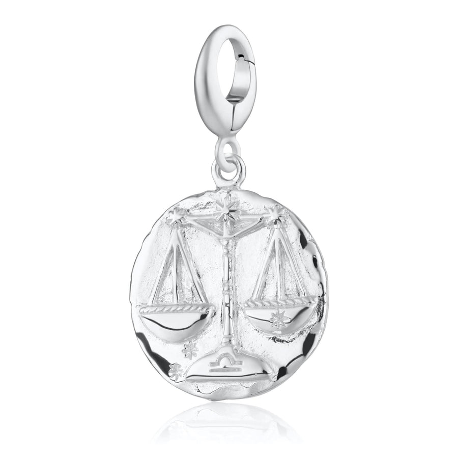 Engraved Silver Libra Zodiac Charm CSLIB