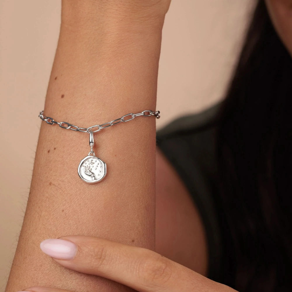 Engraved Silver Manifest Magic Charm CSMANMG