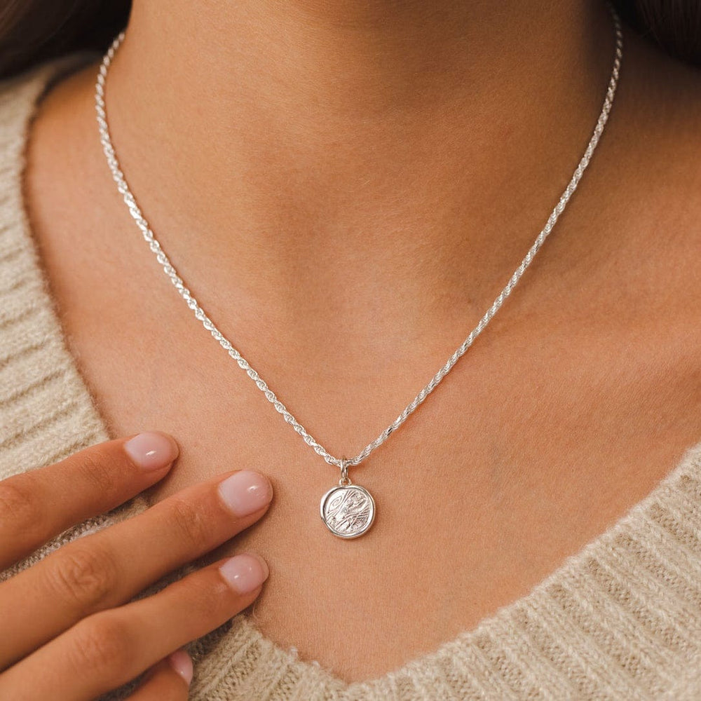 Engraved Silver Manifest Trust Necklace CNSMANTR-TWIST-1