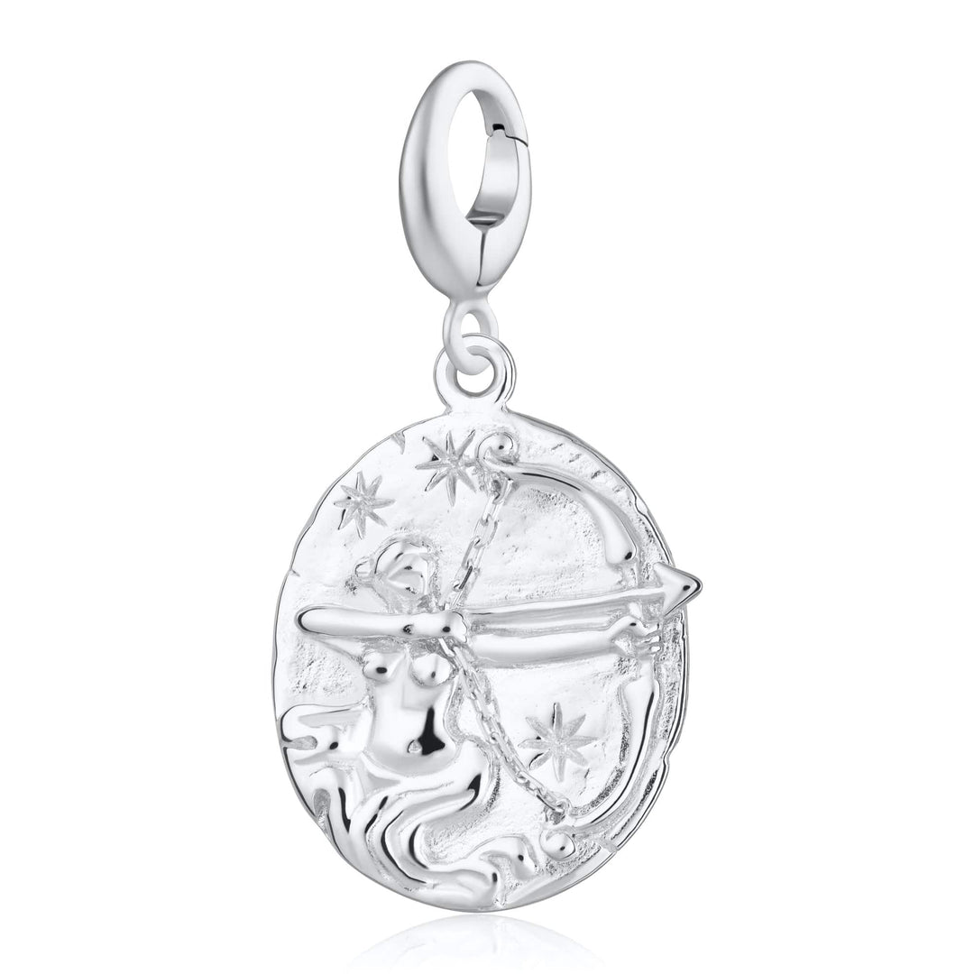 Engraved Silver Sagittarius Zodiac Charm CSSAG