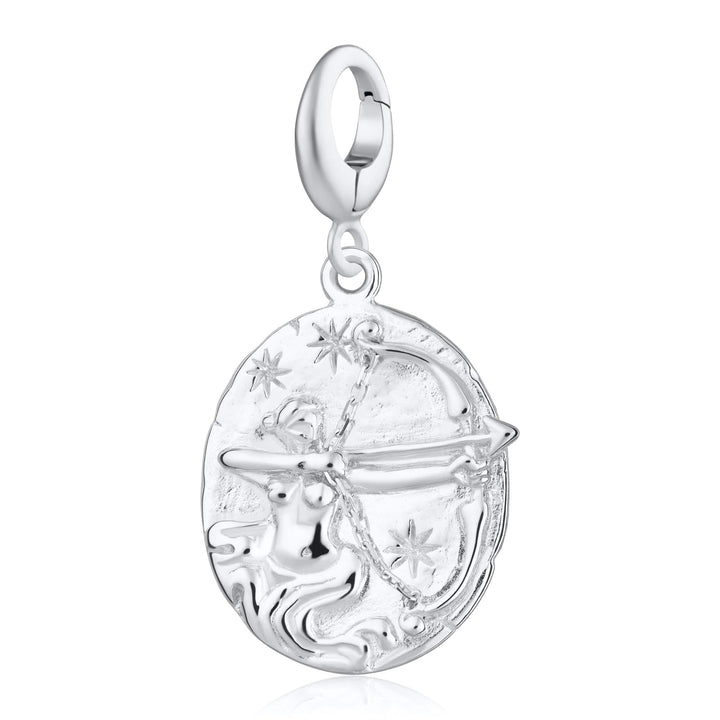 Engraved Silver Sagittarius Zodiac Charm CSSAG