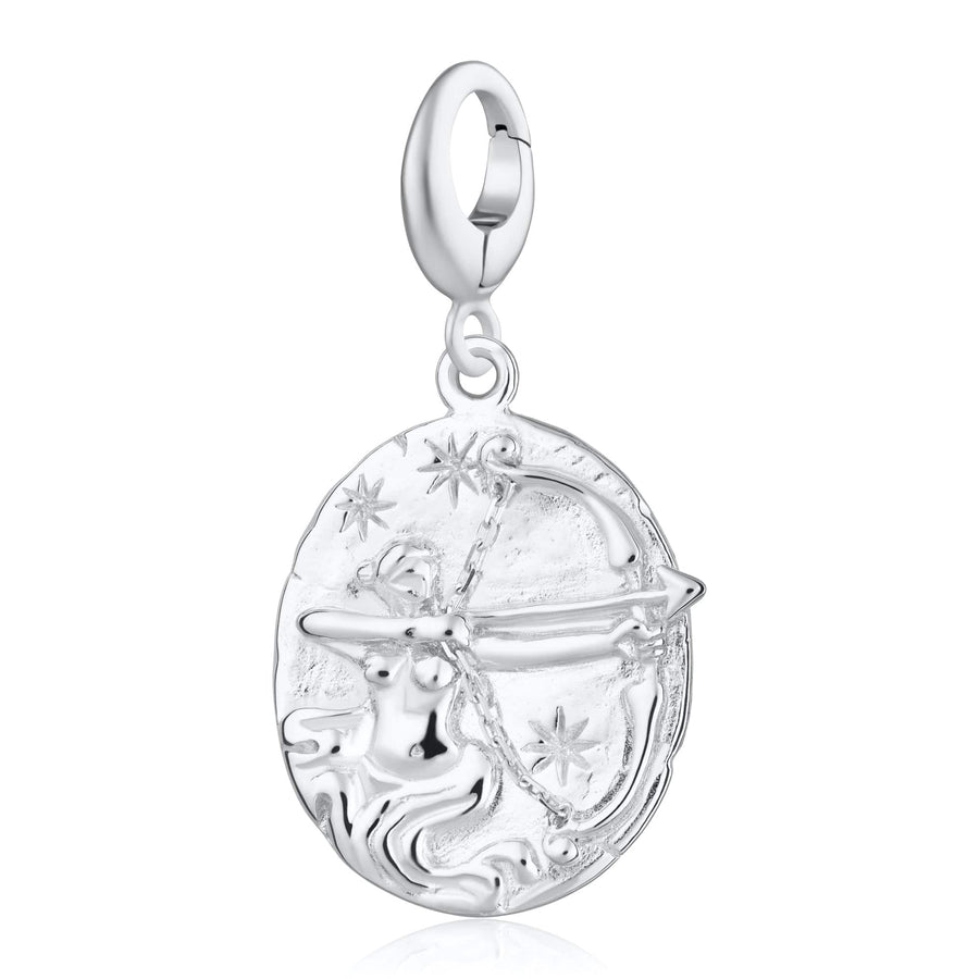 Engraved Silver Sagittarius Zodiac Charm CSSAG