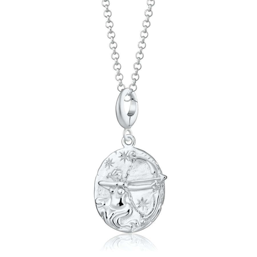 Engraved Silver Sagittarius Zodiac Necklace CNSSAG-1