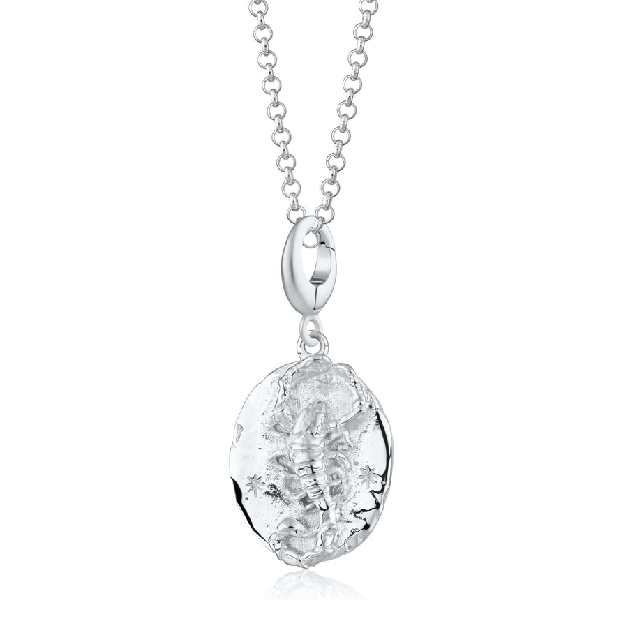 Engraved Silver Scorpio Zodiac Necklace CNSCORP-1