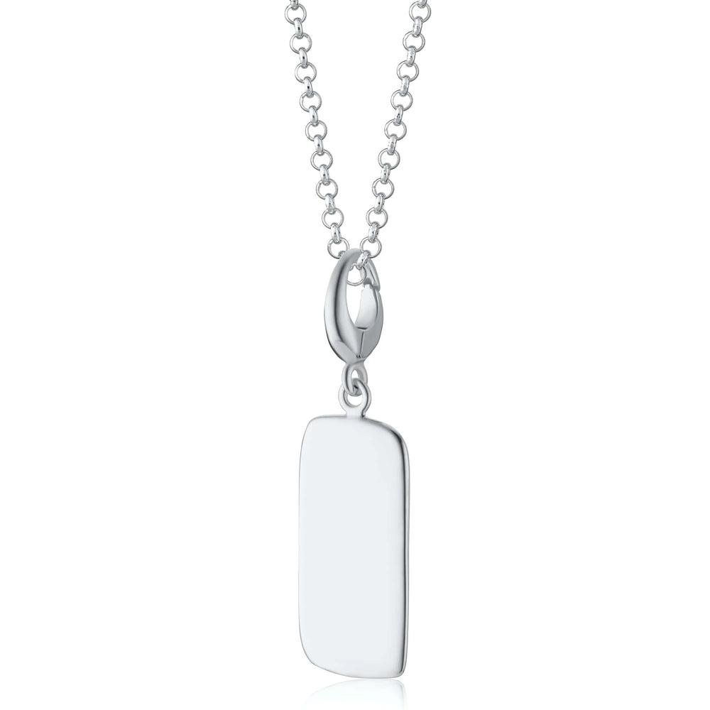 Engraved Silver Tag Small Necklace VNSTWS-1