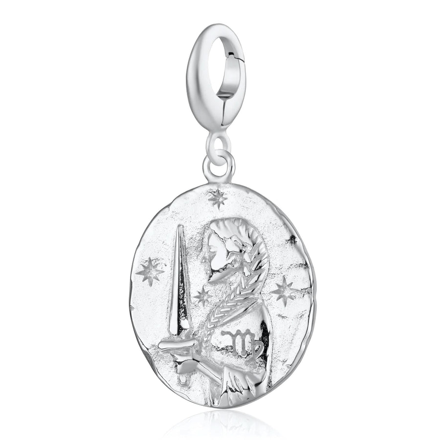 Engraved Silver Virgo Zodiac Charm CSVIR