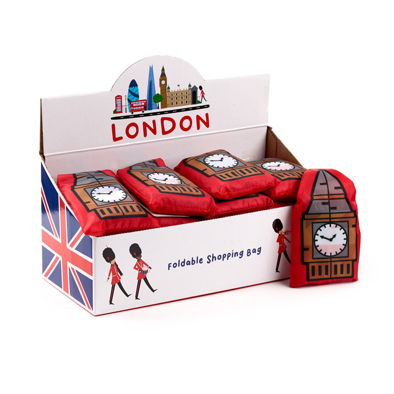 Foldable Reusable Shopping Bag London Icons Big Ben Union Jack FBAG10B