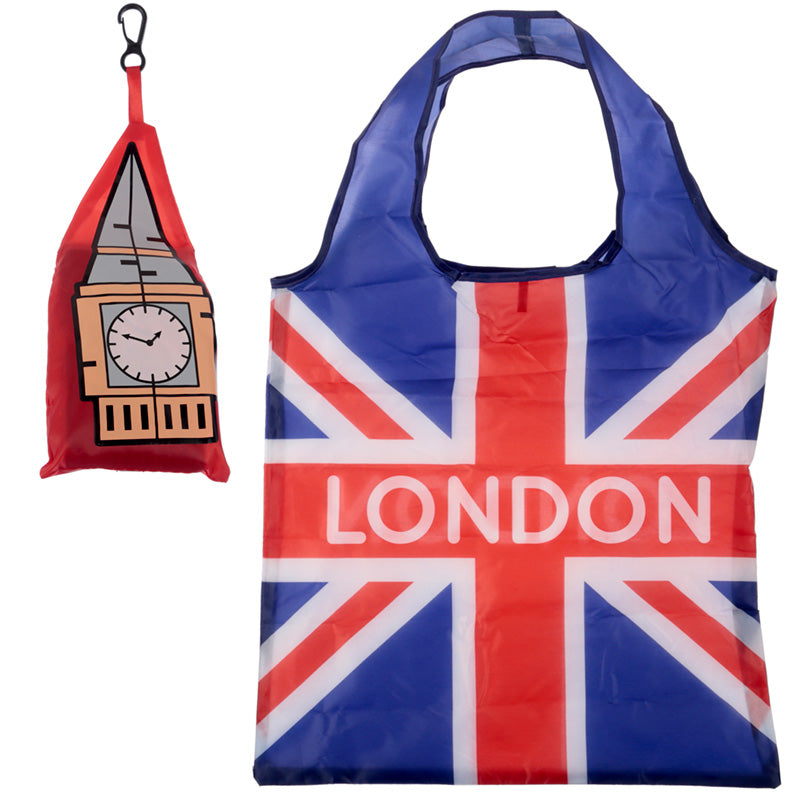 Foldable Reusable Shopping Bag London Icons Big Ben Union Jack FBAG10B