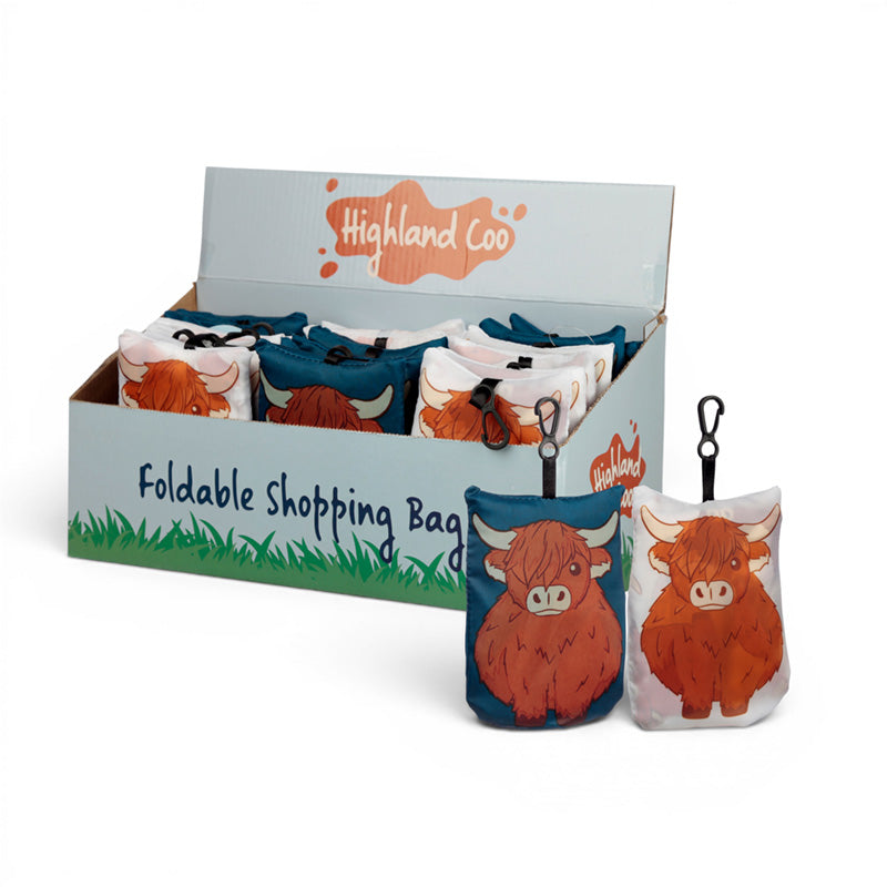 Foldable Reusable Shopping Bag Highland Coo Cow FBAG14