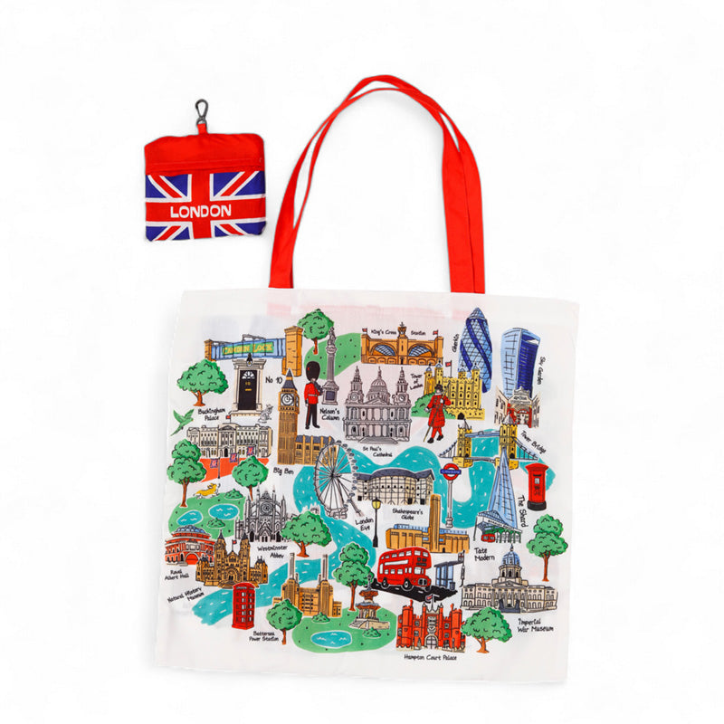 Foldable Reusable Shopping Bag London Souvenir Landmarks FBAG42