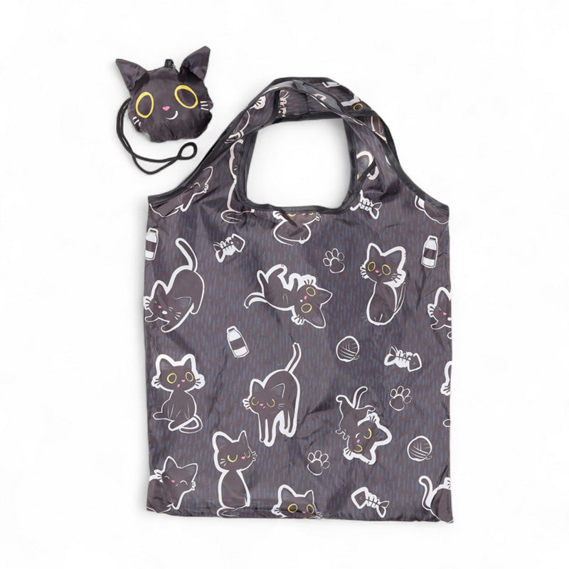 Foldable Reusable Shopping Bag Lucky the Black Cat FBAG47