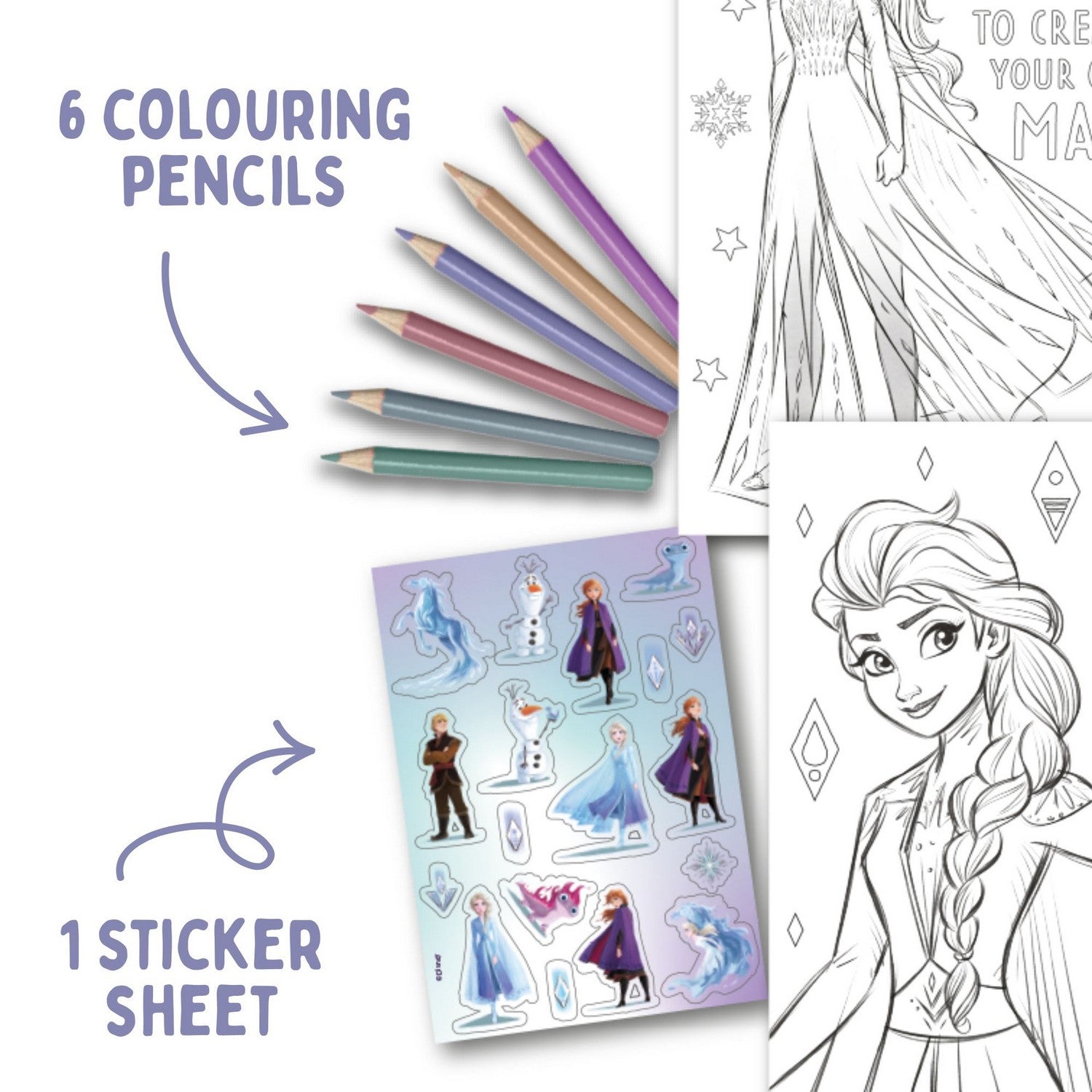 Disney 15 Piece Colouring With Stickers Frozen Set FR50022