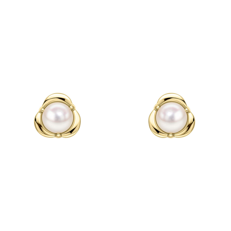 9ct Yellow Gold Pearl Earrings GE2499W