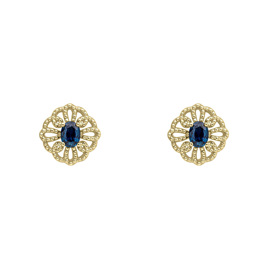 9ct Yellow Gold Blue Sapphire Earrings GE2509L