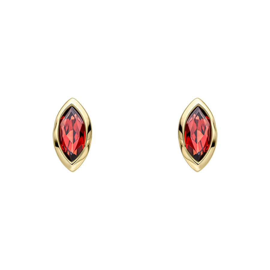 9ct Yellow Gold Red Garnet Earrings GE2511R