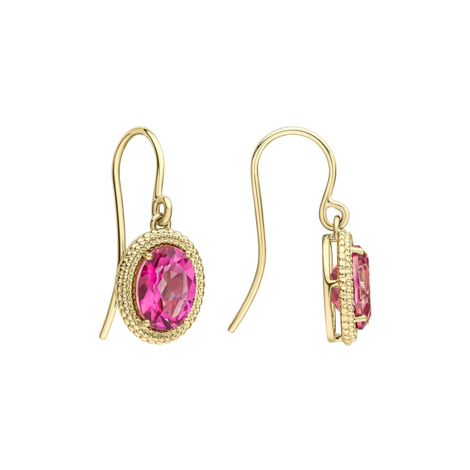 9ct Yellow Gold Pink Topaz Earrings GE2514Q