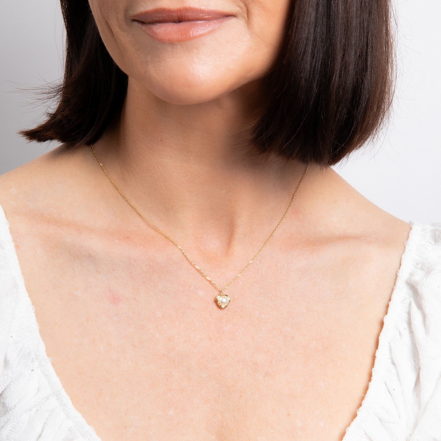 9ct Yellow Gold Pearl Necklace GN416W
