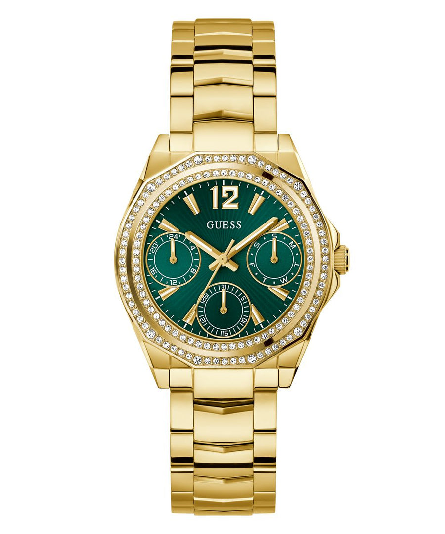 Guess Ritzy Women’s 36mm Gold Tone Green Dial Watch GW0685L5