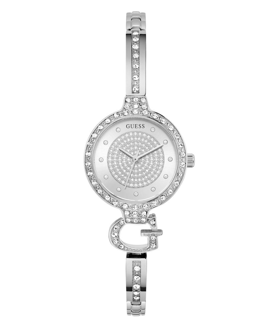 Guess Giselle Women’s 28mm Silver Tone ‘G’ Bangle Crystal Watch GW0929L1