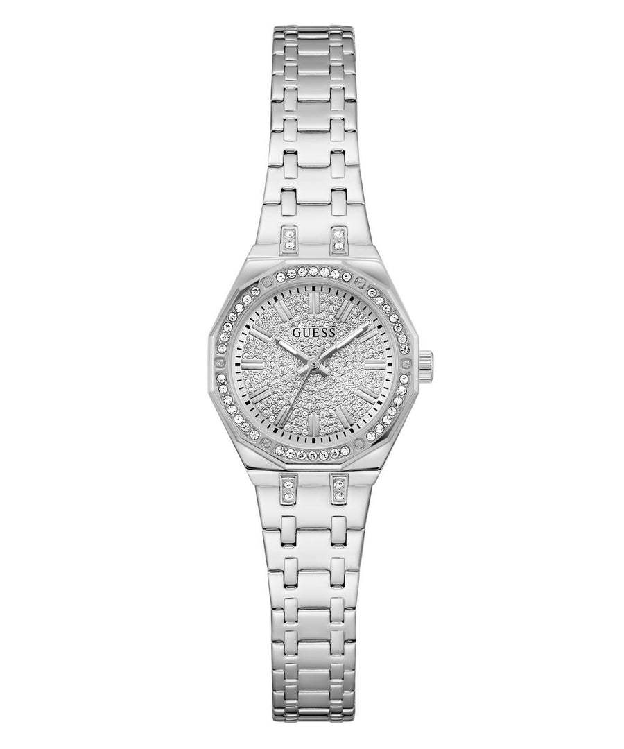 Guess Pixie Women’s 25mm Silver Tone Crystal Bezel Bracelet Watch GW0931L1