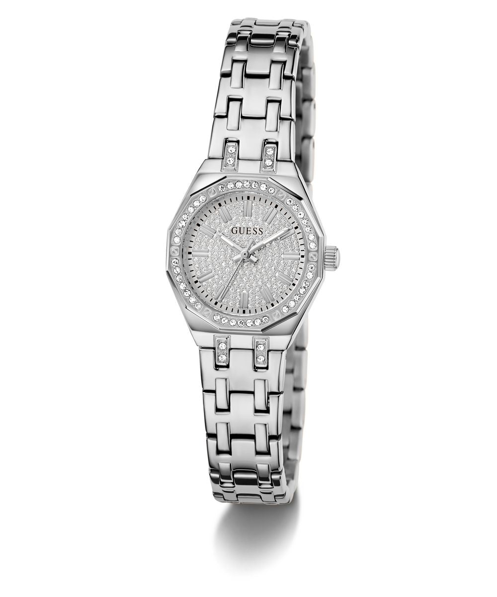 Guess Pixie Women’s 25mm Silver Tone Crystal Bezel Bracelet Watch GW0931L1