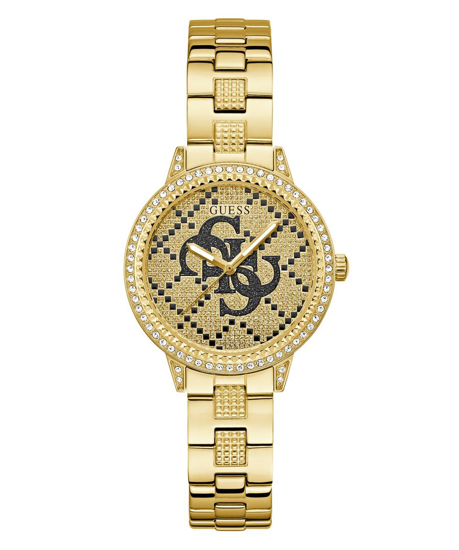 Guess Girlitude Women’s 34mm Gold Tone Crystal ‘G’ Logo Watch GW0944L2