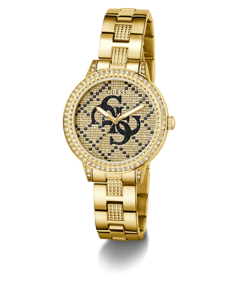 Guess Girlitude Women’s 34mm Gold Tone Crystal ‘G’ Logo Watch GW0944L2