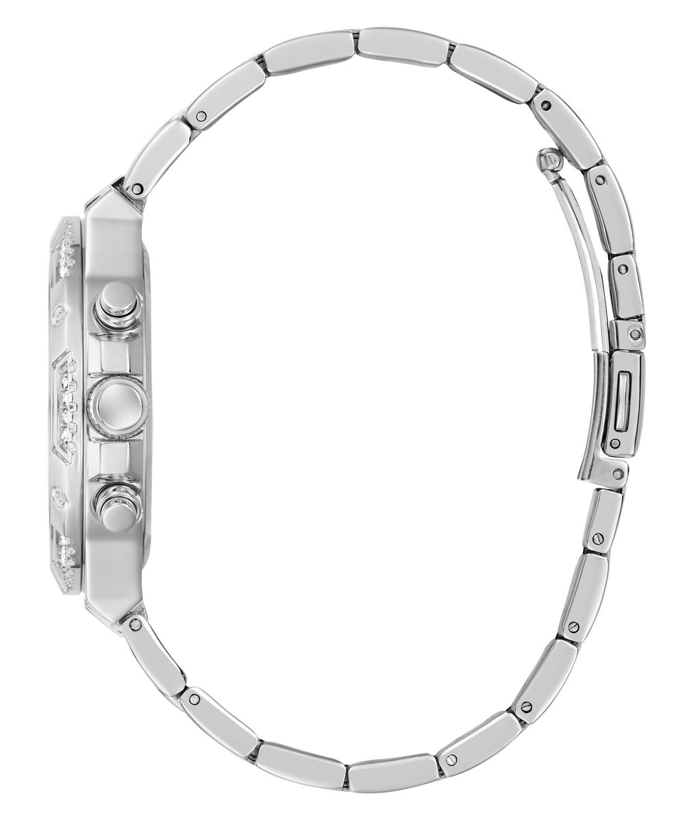 Guess Harlow Women’s 38mm Silver Tone Ombre Pink Glitter Multifunction Watch GW0950L1